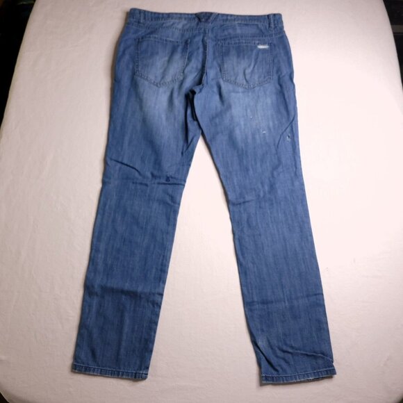 Volcom Jeans Womens Slim Slouch 11 Light Wash Destroyed Mid Rise Juniors - Picture 3 of 12